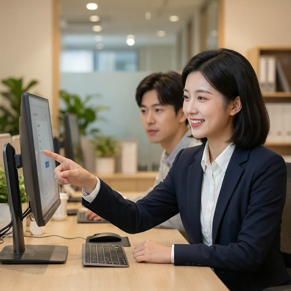 用户正在与在线店长沟通哞花购额度提现流程,电脑屏幕显示操作步骤